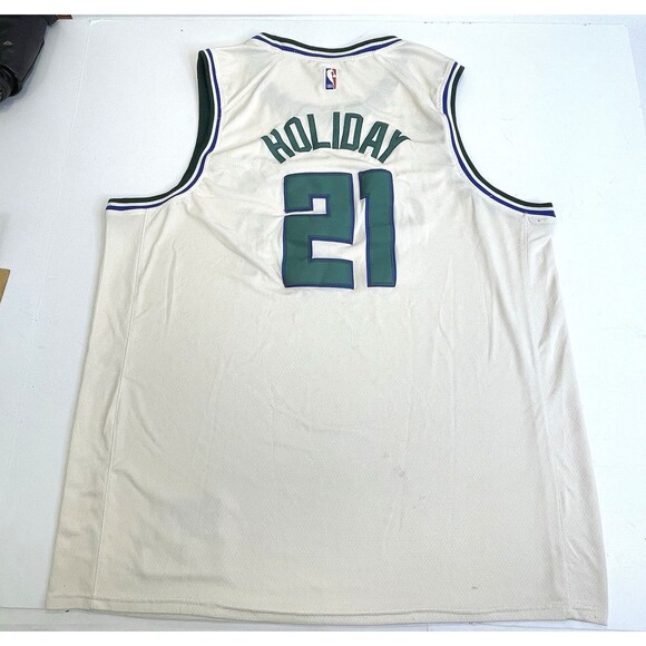 Nike Jrue Holiday Milwaukee Bucks Cream City 21 Swingman‎ Basketball Jersey XXXL - Picture 11 of 16
